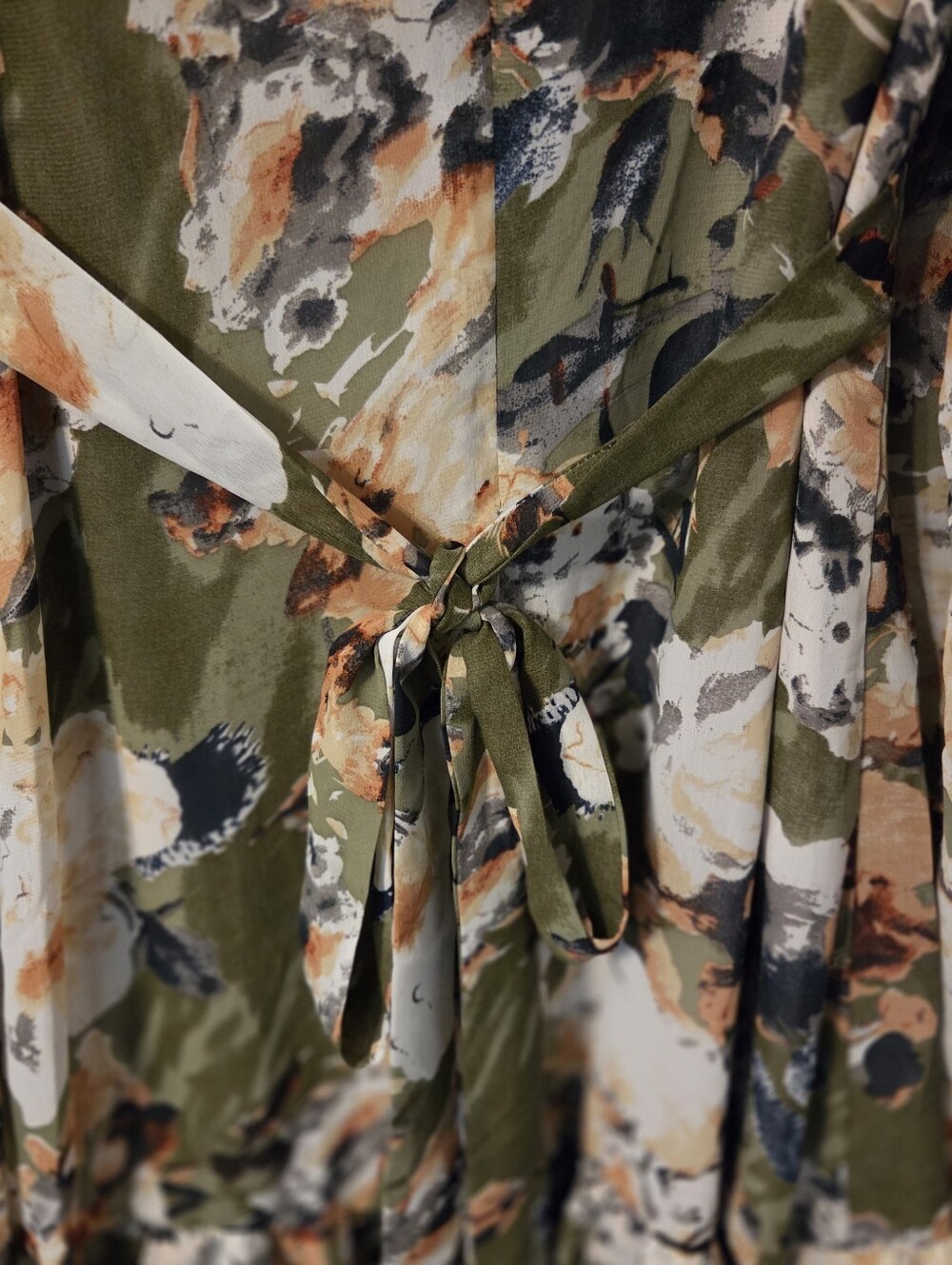 Vintage Betsy Johnson Women's Green Floral Faux Wrap Ruffled Mini Dress Sz 4 - Picture 8 of 12